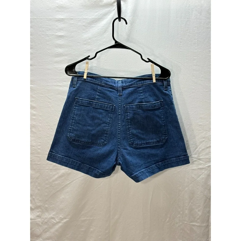 J. Crew High-rise denim short w/ patch pockets Sailor Rockabilly Vtg Style Sz 30 - Picture 2 of 4